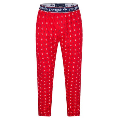 Front - Original Penguin Mens Jersey All Over Logo Pyjama Bottoms