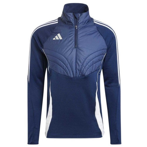 Front - Adidas Mens Tiro 24 Winterized Logo Quarter Zip Top