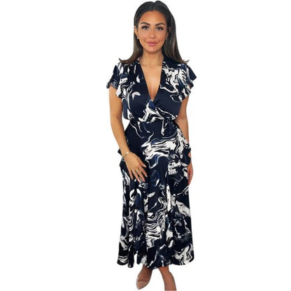 Front - AX Paris Womens/Ladies Marble Polyester Wrap Dress