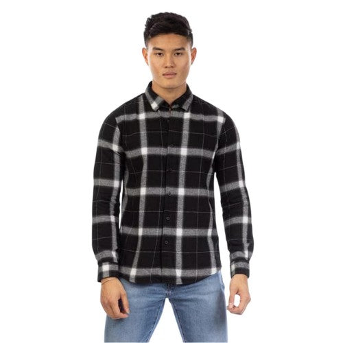 Front - Peter Werth Mens Haslam Plaid Long-Sleeved Shirt