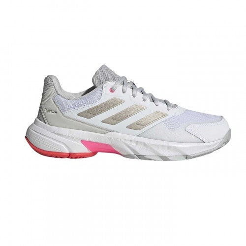 Front - Adidas Womens/Ladies Courtjam Control 3 3 Stripes Tennis Shoes