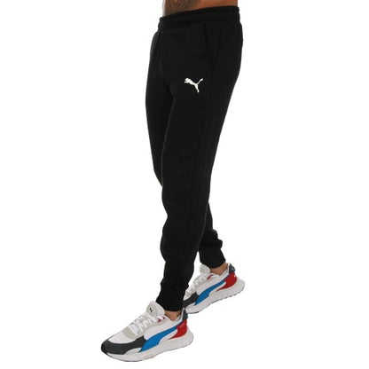 Front - Puma Mens Small Logo Cuffed Jogging Bottoms