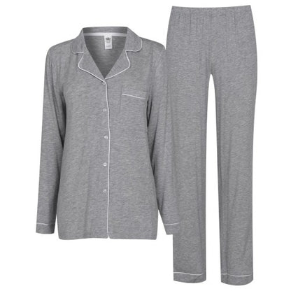 Front - Chelsea Peers Womens/Ladies Modal Button-Down Long Pyjama Set