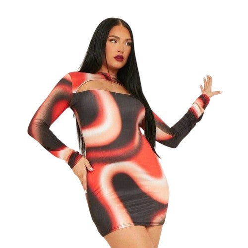 Front - Missy Empire Womens/Ladies Cut Out Mini Dress