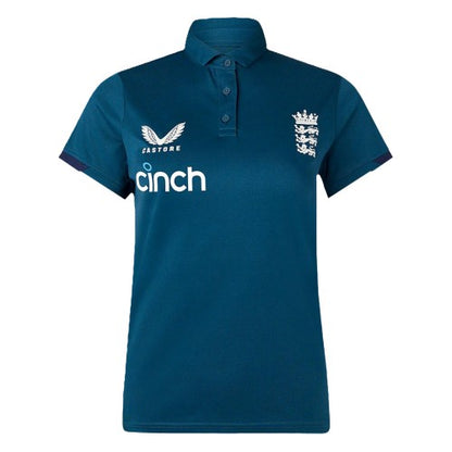 Front - Castore Womens/Ladies England Cricket Training Polo Shirt