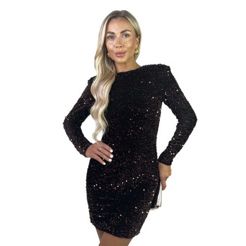 Front - AX Paris Womens/Ladies Sequin Velvet Mini Dress