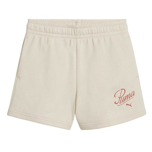 Front - Puma Childrens/Kids Fleece Script Shorts
