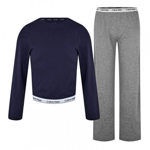 Front - Calvin Klein Childrens/Kids Organic Cotton Long Pyjama Set
