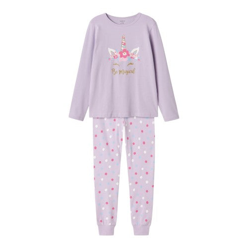 Front - Unicorn Girls Be Magical Long Pyjama Set