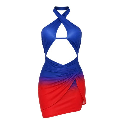 Front - Missy Empire Womens/Ladies Halter Neck Mini Dress