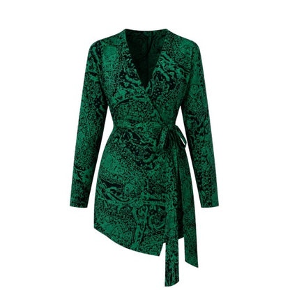 Front - AX Paris Womens/Ladies Paisley Wrap Long-Sleeved Mini Dress
