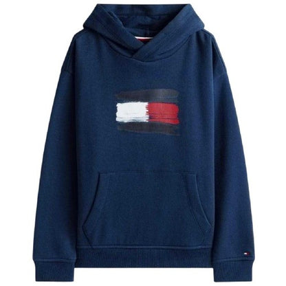 Front - Tommy Hilfiger Childrens/Kids Flag Logo Drawstring Hoodie