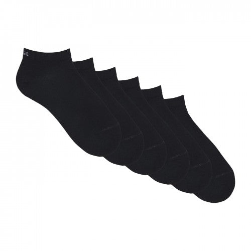 Front - Hugo Unisex Adult Logo Organic Cotton Ankle Socks (Pack of 6)