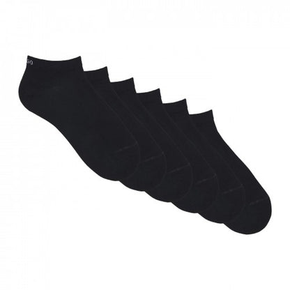 Front - Hugo Unisex Adult Logo Organic Cotton Ankle Socks (Pack of 6)