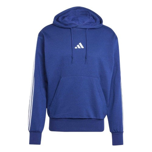 Front - Adidas Mens Essentials 3 Stripes Fleece Logo Hoodie