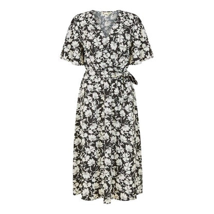 Front - Yumi Womens/Ladies V Neck Wrap Dress