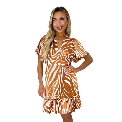 Front - AX Paris Womens/Ladies Polyester V Neck Mini Dress
