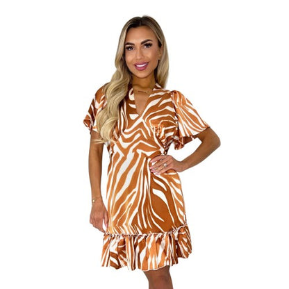 Front - AX Paris Womens/Ladies Polyester V Neck Mini Dress