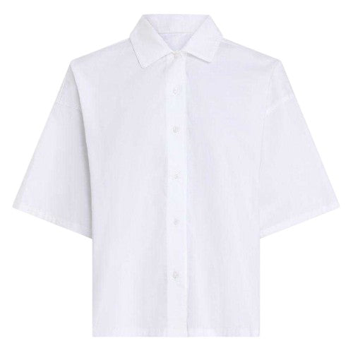 Front - Calvin Klein Womens/Ladies Plain Relaxed Fit Wide Sleeves Shirt