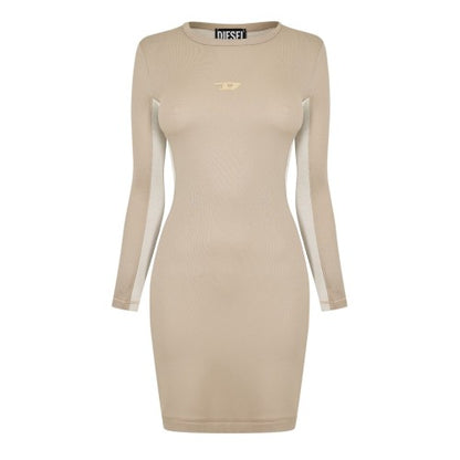 Front - Diesel Womens/Ladies Ovalout Crew Neck Mini Dress