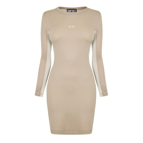 Front - Diesel Womens/Ladies Ovalout Crew Neck Mini Dress