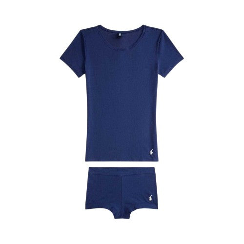 Front - Ralph Lauren Womens/Ladies Crew Neck Short Pyjama Set (Pack of 2)