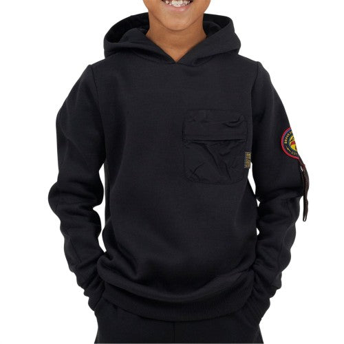Front - Brave Soul Boys Ribbed Hooded Long-Sleeved Sweatshirt