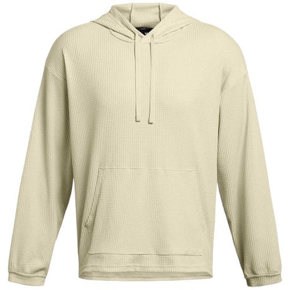 Front - Under Armour Mens Rival Waffle Relaxed Fit Long-Sleeved Hoodie