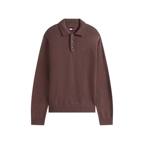 Front - Tommy Jeans Mens Logo Slim Polo Sweatshirt