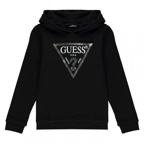 Front - Guess Childrens/Kids Logo Cotton Hoodie