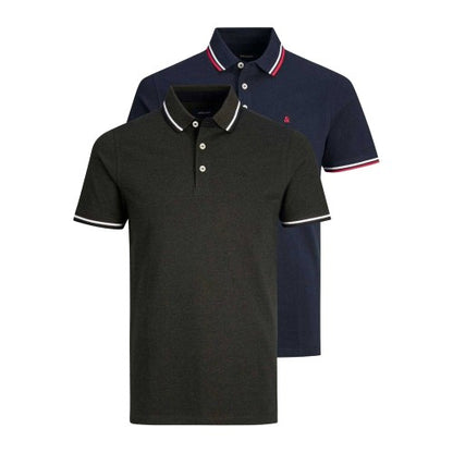 Front - Jack And Jones Mens Paulos Collared Polo Shirt (Pack of 2)