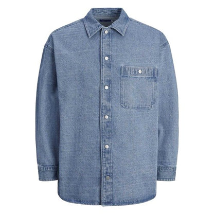 Front - Jack And Jones Mens Denim Pocket Overshirt