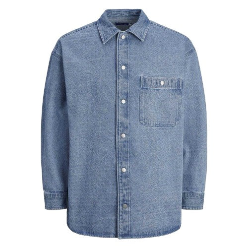 Front - Jack And Jones Mens Denim Pocket Overshirt