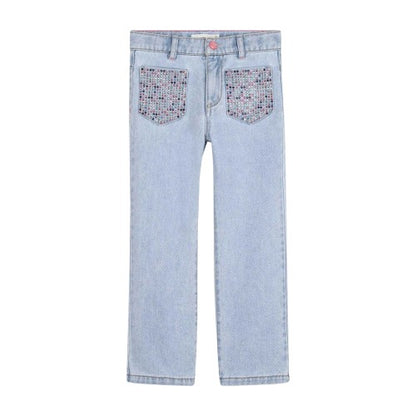 Front - Billieblush Girls Denim Straight Leg Jeans