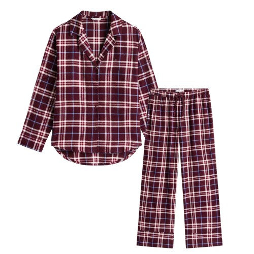 Front - Tommy Hilfiger Womens/Ladies Flannel Long Pyjama Set