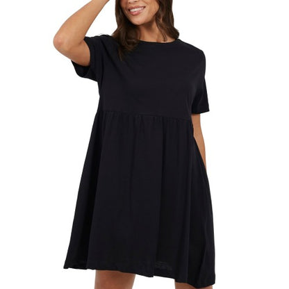 Front - Brave Soul Womens/Ladies Cotton Crew Neck Short-Sleeved Mini Dress