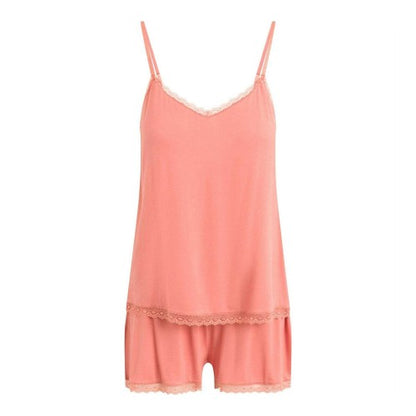 Front - CCDK Copenhagen Womens/Ladies Kendall Lace Short Pyjama Set