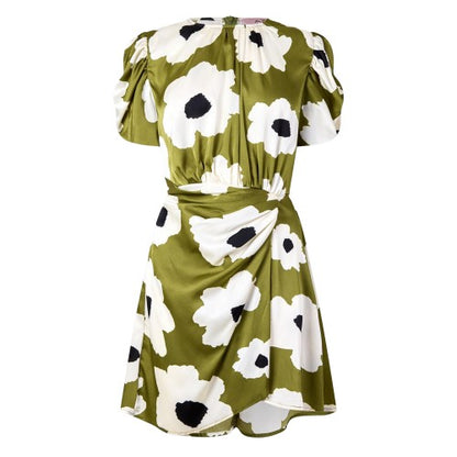 Front - AX Paris Womens/Ladies Floral Polyester Gathered Side Evening Mini Dress