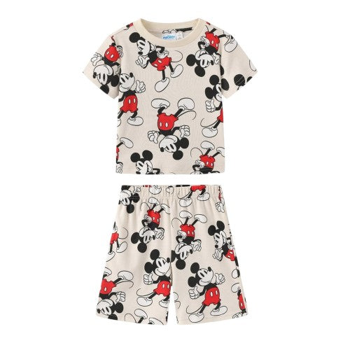 Front - Disney Baby Mickey Mouse All-Over Print Short Pyjama Set