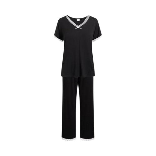 Front - CCDK Copenhagen Womens/Ladies Lace Detail Short-Sleeved Pyjama Set