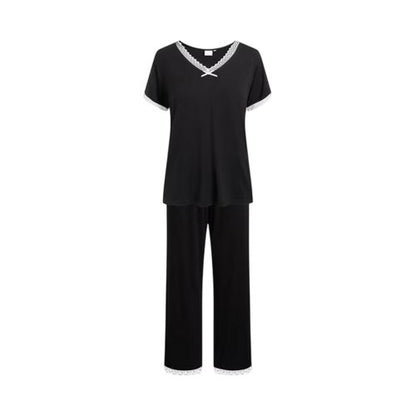 Front - CCDK Copenhagen Womens/Ladies Lace Detail Short-Sleeved Pyjama Set