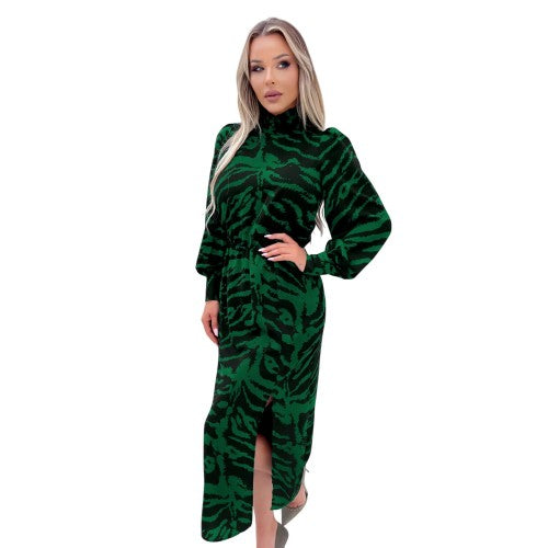 Front - AX Paris Womens/Ladies Polyester High-Neck Midi Dress