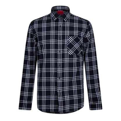 Front - Hugo Boss Mens Plaid Regular Long-Sleeved Shirt