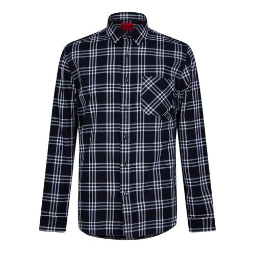 Front - Hugo Boss Mens Plaid Regular Long-Sleeved Shirt