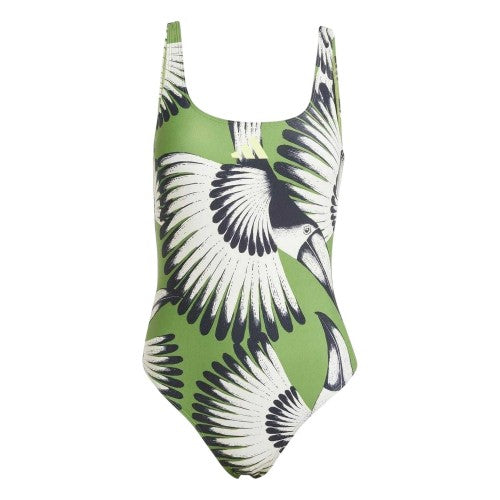 Front - Adidas Womens/Ladies Farm Rio Toucan One Piece Swimsuit