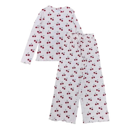 Front - Linea Womens/Ladies Polka Dot Cotton Long Pyjama Set