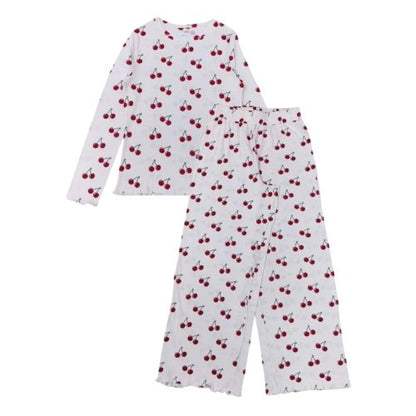 Front - Linea Womens/Ladies Polka Dot Cotton Long Pyjama Set