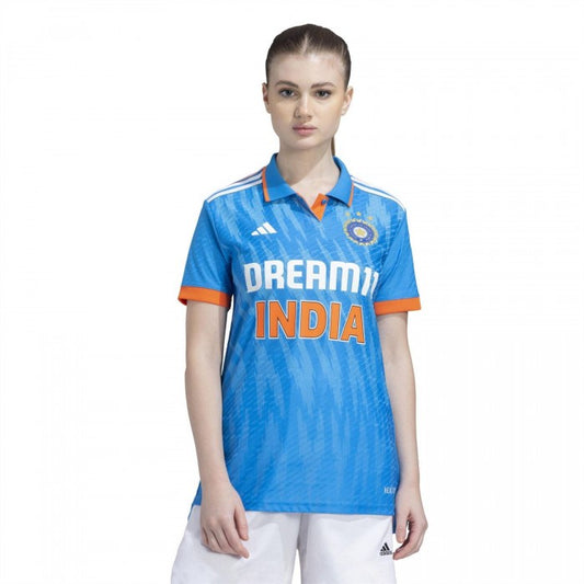 Front - Adidas Womens/Ladies One Day India Cricket T-Shirt