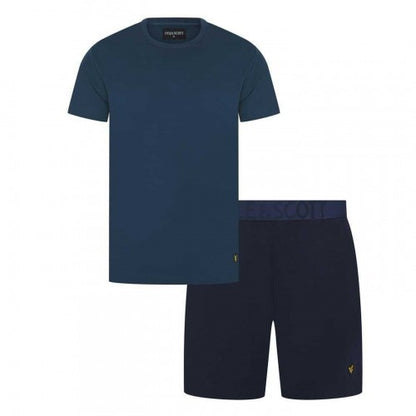 Front - Lyle & Scott Mens Idris Crew Neck Short-Sleeved Loungewear Set