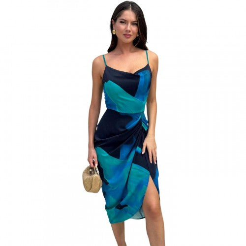 Front - AX Paris Womens/Ladies Abstract Floral Polyester Midi Dress